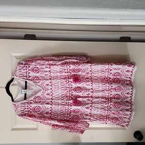 Tommy Bahama Ikat Tropics Full Sleeve Dress Cover Up Passion Pink Sz XL